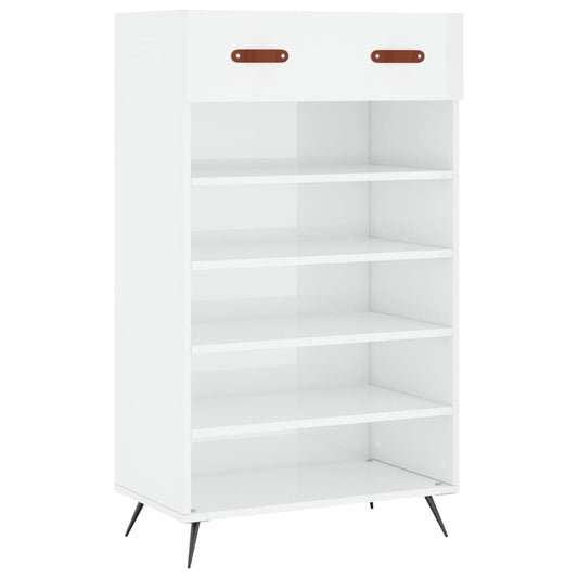 Schuhschrank Hochglanz-Weiß 60x35x105 cm Holzwerkstoff