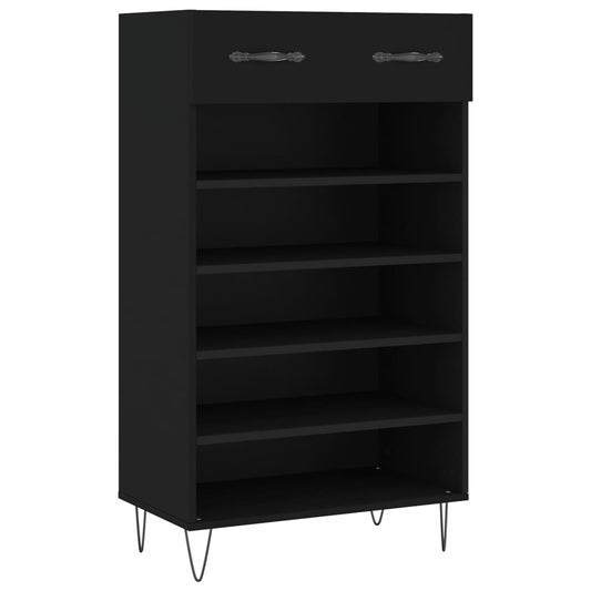Schuhschrank Schwarz 60x35x105 cm Holzwerkstoff