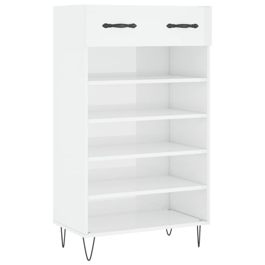Schuhschrank Hochglanz-Weiß 60x35x105 cm Holzwerkstoff