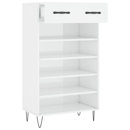 Schuhschrank Hochglanz-Weiß 60x35x105 cm Holzwerkstoff