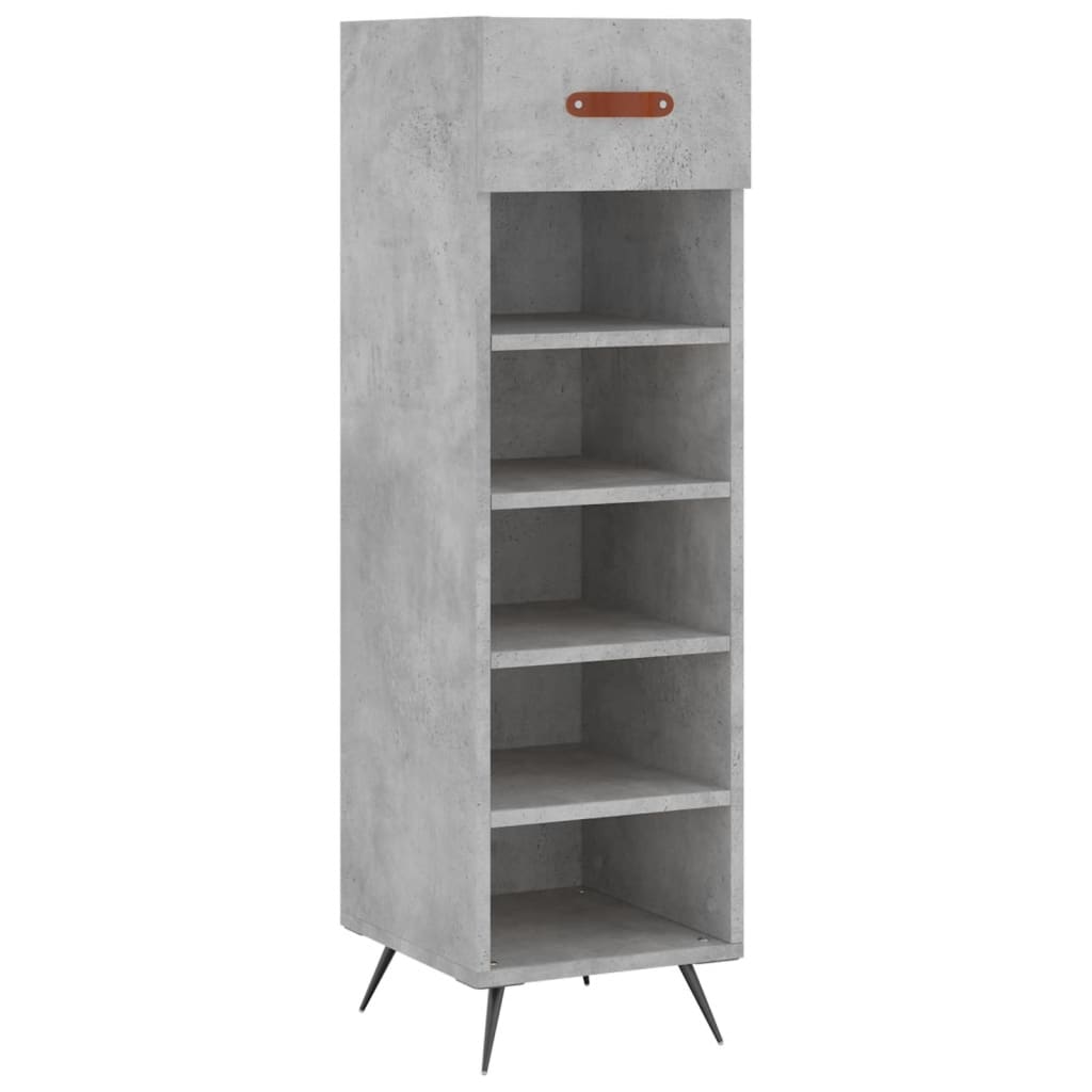 Schuhschrank Betongrau 30x35x105 cm Holzwerkstoff