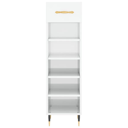 Schuhschrank Hochglanz-Weiß 30x35x105 cm Holzwerkstoff