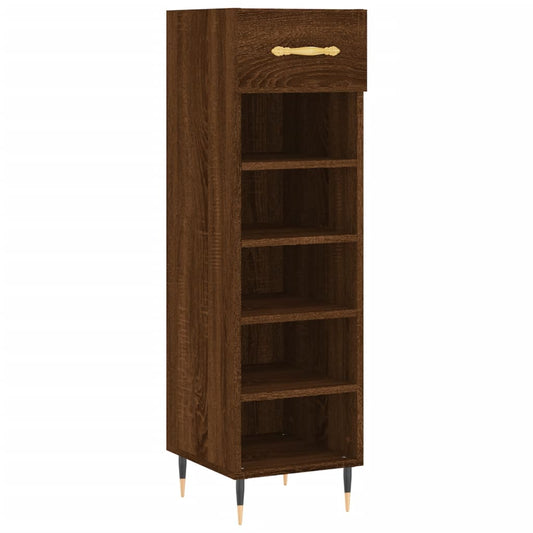 Schuhschrank Braun Eichen-Optik 30x35x105 cm Holzwerkstoff