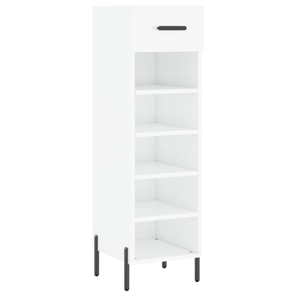 Schuhschrank Hochglanz-Weiß 30x35x105 cm Holzwerkstoff