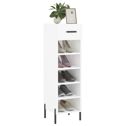 Schuhschrank Hochglanz-Weiß 30x35x105 cm Holzwerkstoff