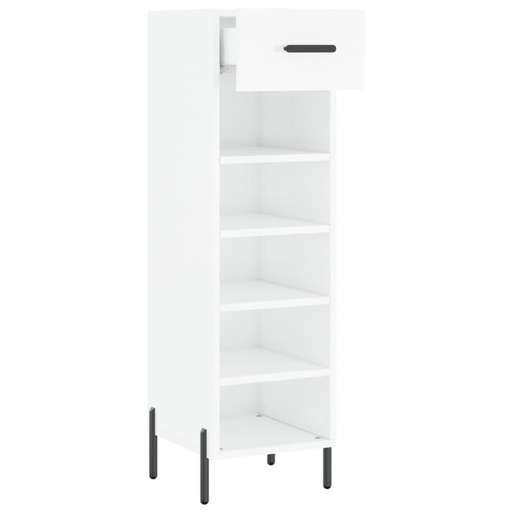 Schuhschrank Hochglanz-Weiß 30x35x105 cm Holzwerkstoff