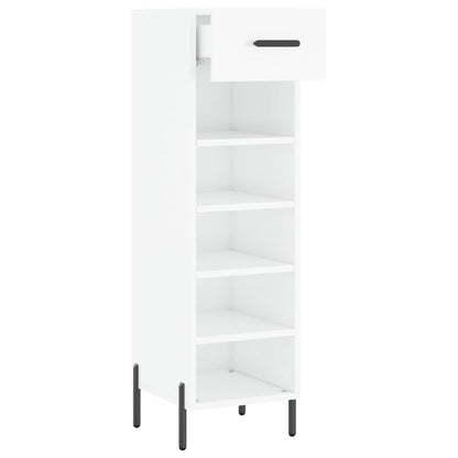 Schuhschrank Hochglanz-Weiß 30x35x105 cm Holzwerkstoff