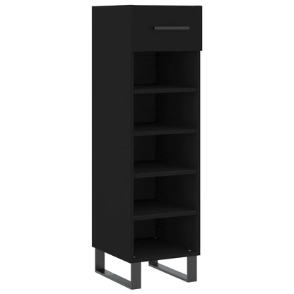Schuhschrank Schwarz 30x35x105 cm Holzwerkstoff