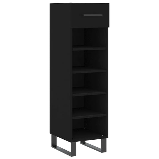 Schuhschrank Schwarz 30x35x105 cm Holzwerkstoff