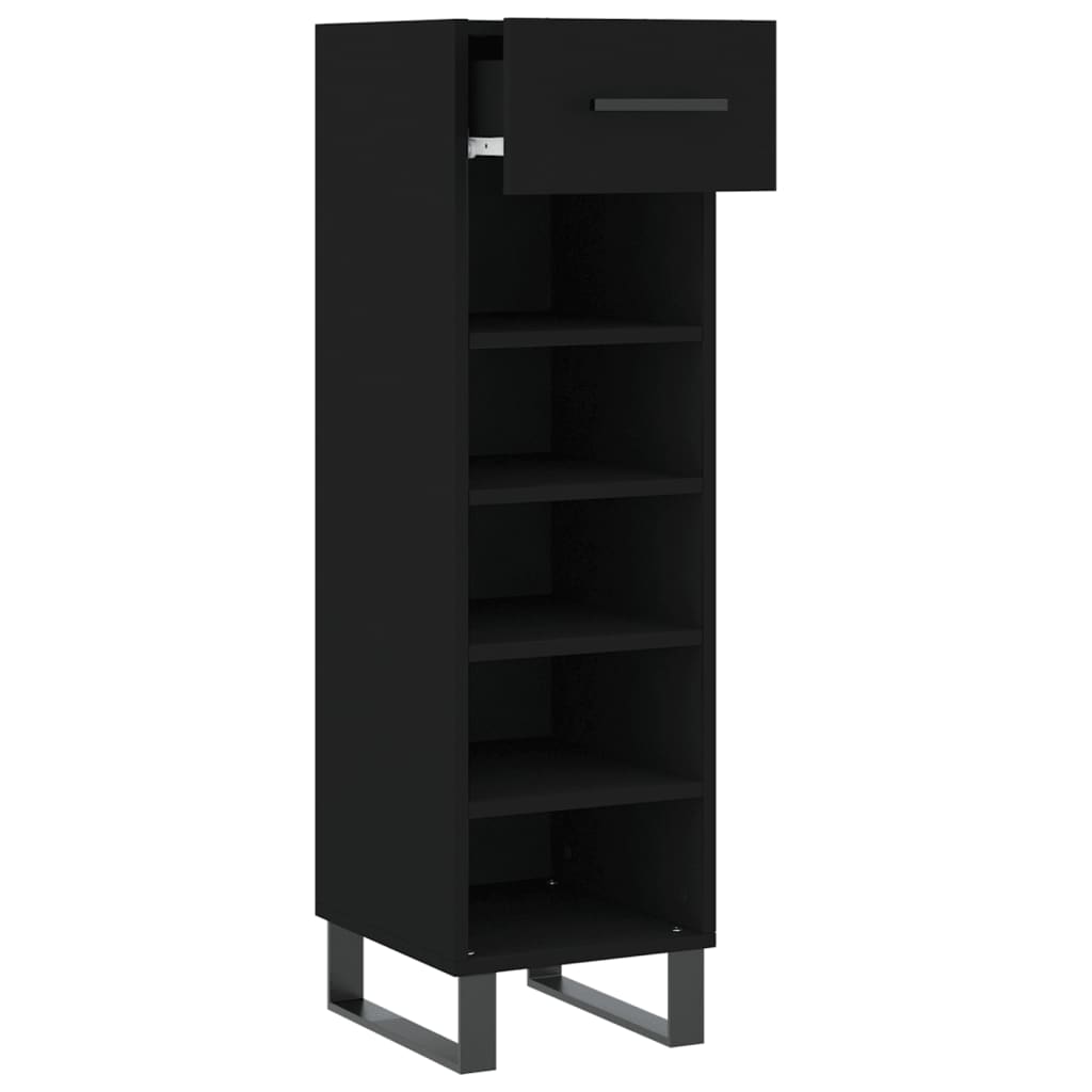 Schuhschrank Schwarz 30x35x105 cm Holzwerkstoff