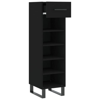 Schuhschrank Schwarz 30x35x105 cm Holzwerkstoff