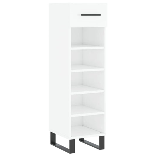 Schuhschrank Hochglanz-Weiß 30x35x105 cm Holzwerkstoff