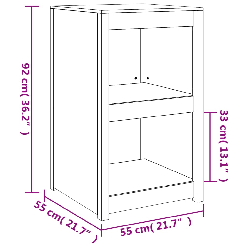 Outdoor-Küchenschrank 55x55x92 cm Massivholz Douglasie