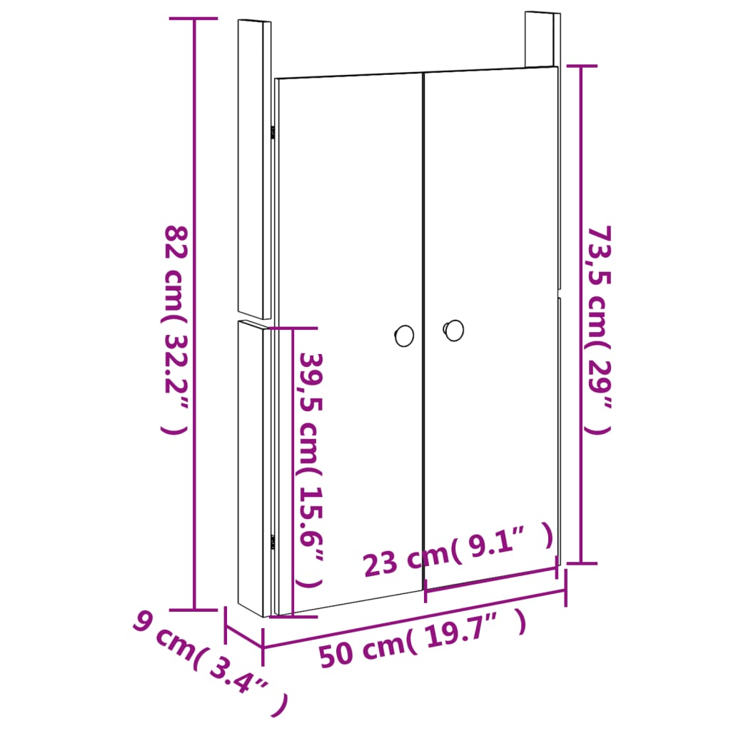 Türen für Outdoor-Küche 2 Stk. Schwarz 50x9x82 cm Kiefernholz