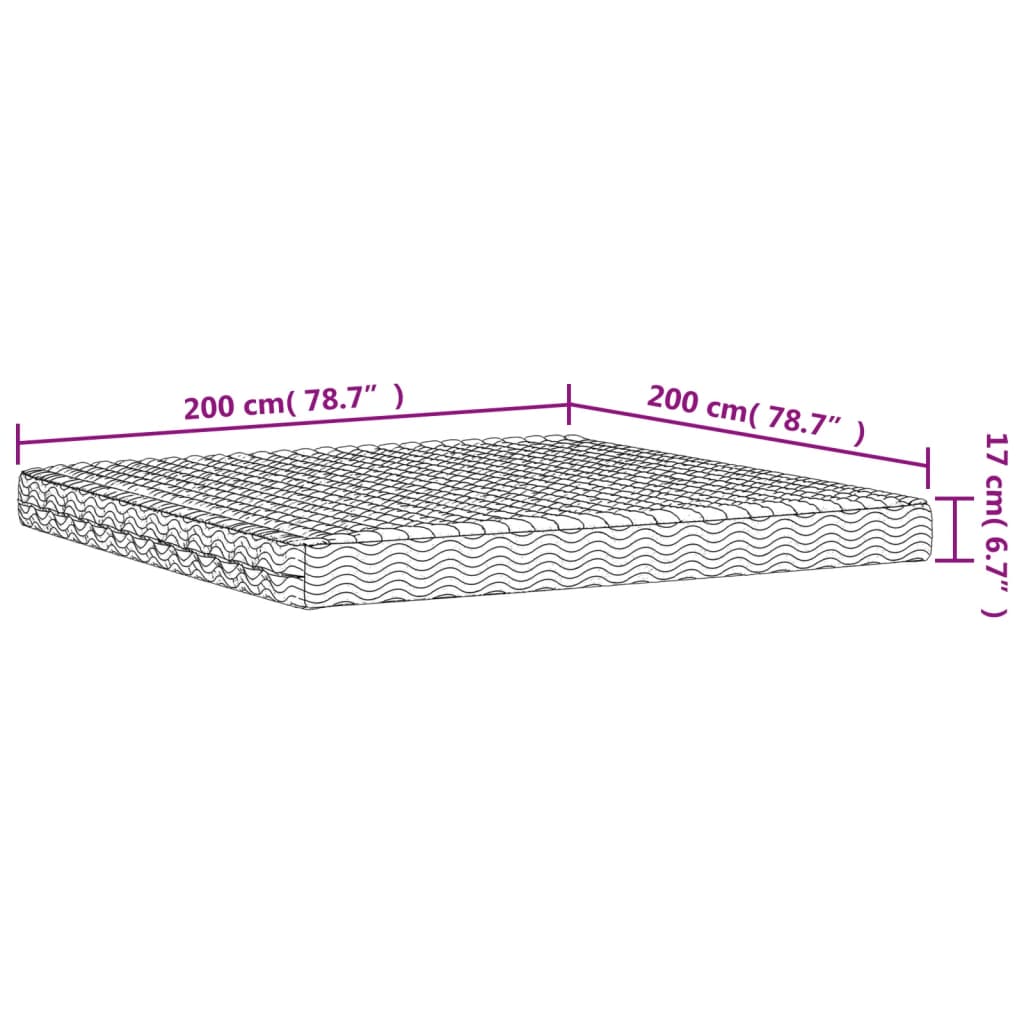 Schaumstoffmatratze Weiß 200x200 cm Härtegrad H2 H3