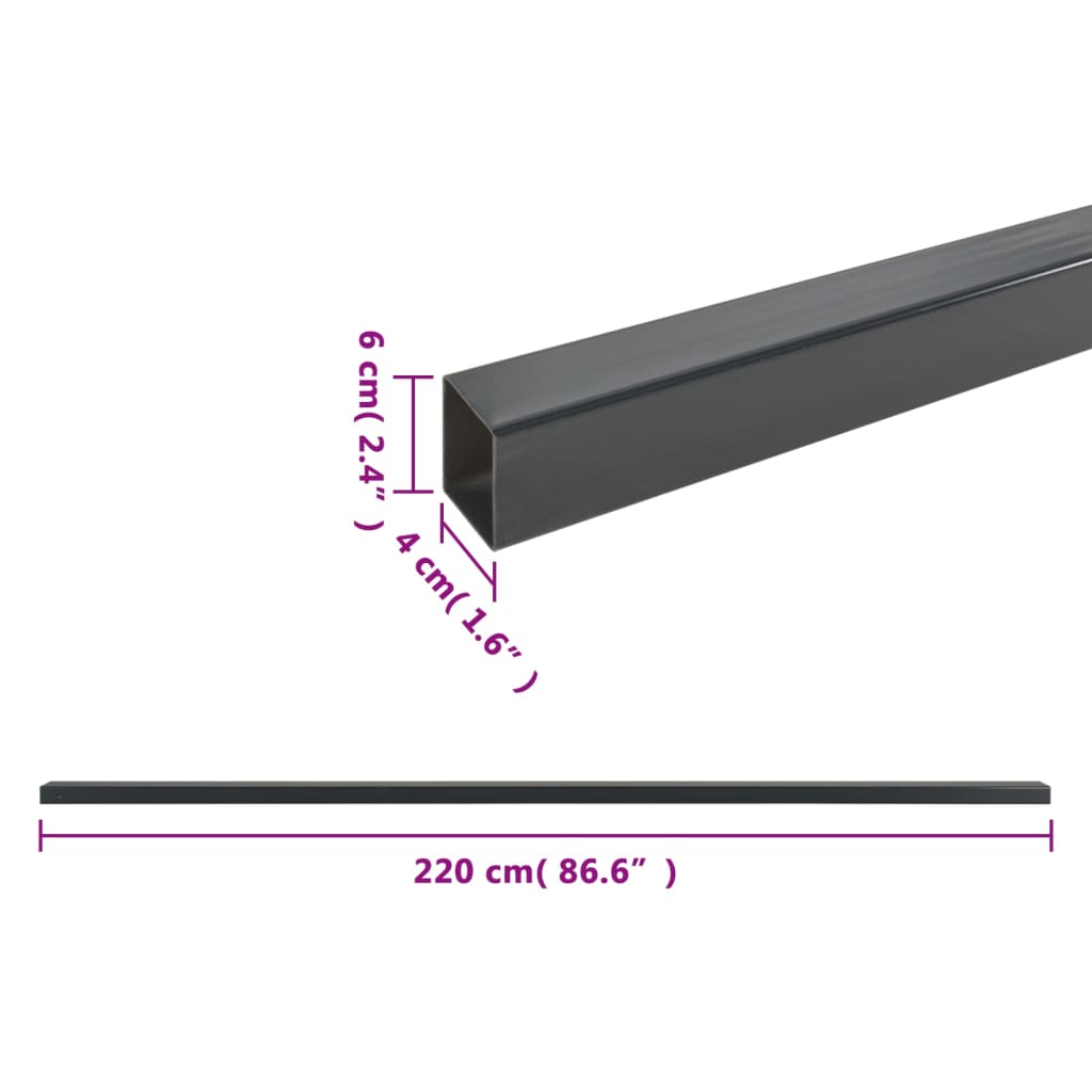 Zaunpfosten 20 Stk. Grau 220 cm Stahl