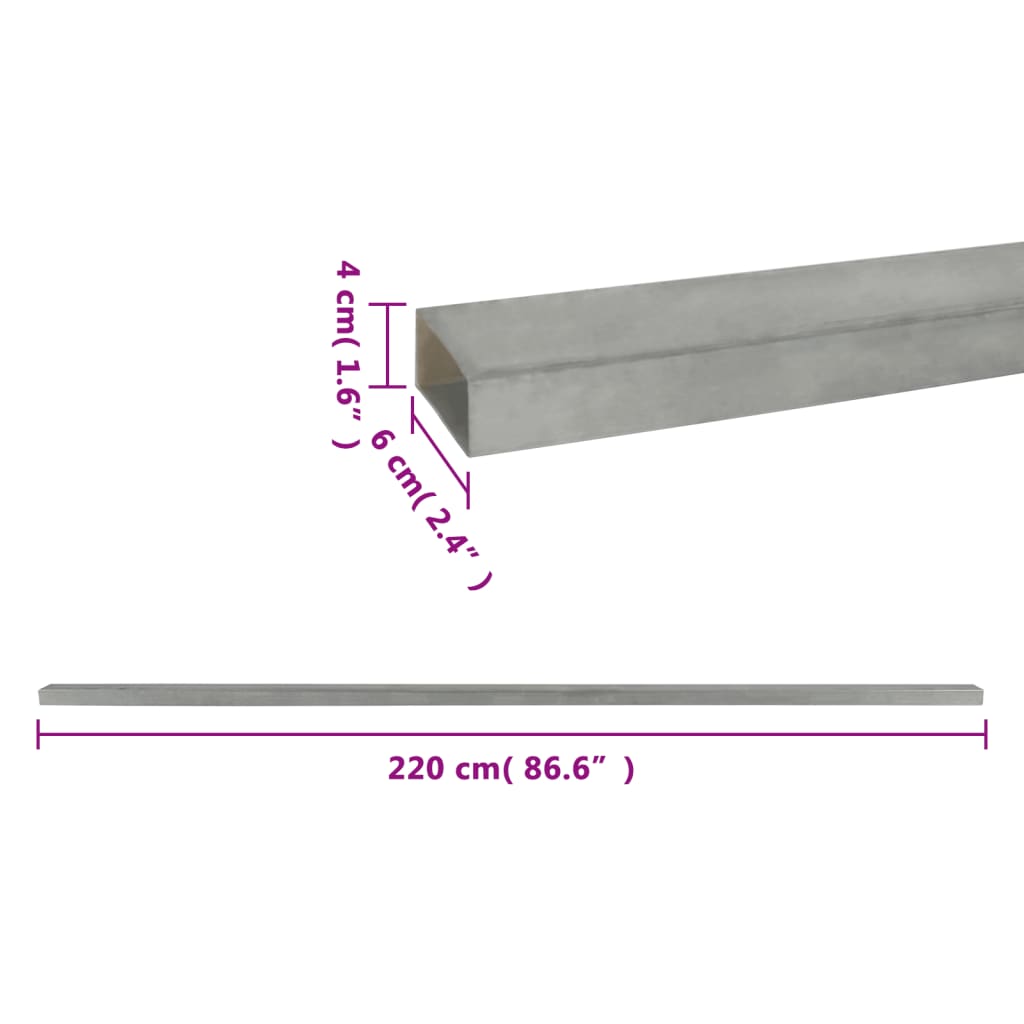 Zaunpfosten 40 Stk. Silbern 220 cm Stahl