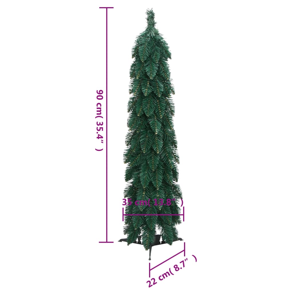 Künstlicher Weihnachtsbaum mit Beleuchtung 45 LEDs 90 cm