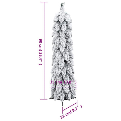 Künstlicher Weihnachtsbaum Beleuchtung & Schnee 45 LEDs 90 cm