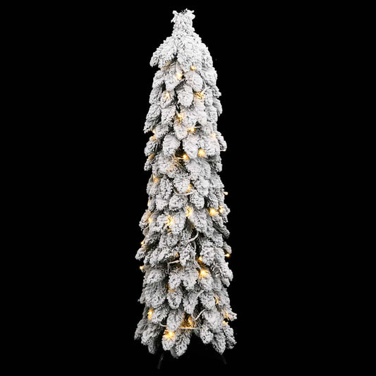 Künstlicher Weihnachtsbaum Beleuchtung & Schnee 80 LEDs 150 cm