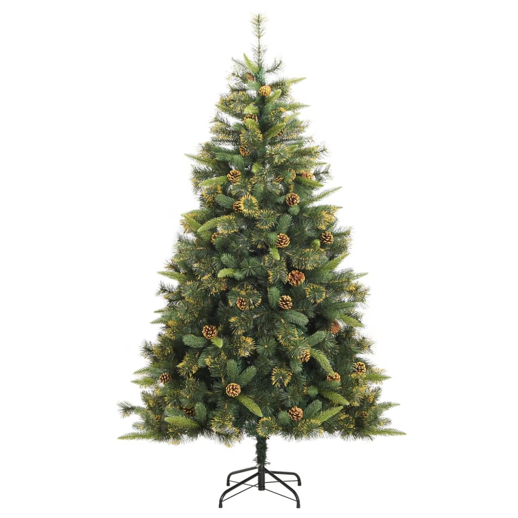 Künstlicher Weihnachtsbaum Klappbar mit Zapfen 180 cm