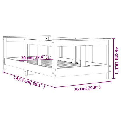 Kinderbett 70x140 cm Massivholz Kiefer