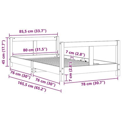 Kinderbett 80x160 cm Massivholz Kiefer