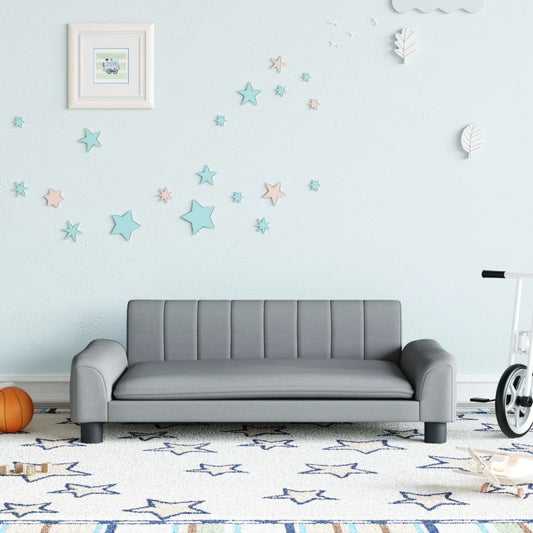 Kindersofa Hellgrau 90x53x30 cm Stoff