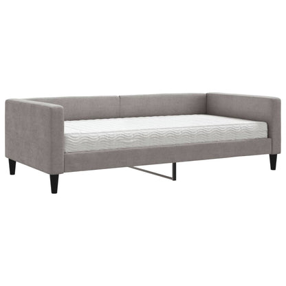 Tagesbett mit Matratze Taupe 100x200 cm Stoff