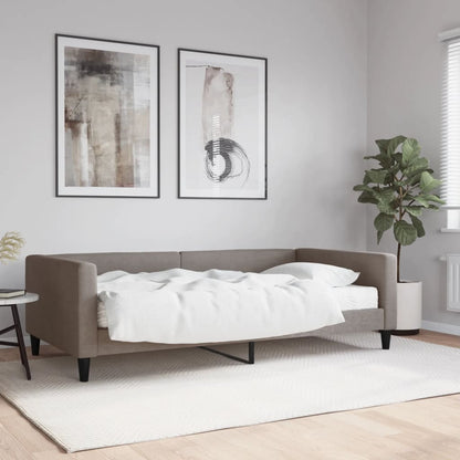 Tagesbett mit Matratze Taupe 100x200 cm Stoff