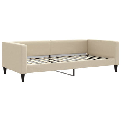 Tagesbett mit Matratze Creme 100x200 cm Stoff