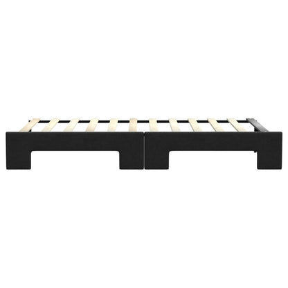 Tagesbett Ausziehbar Schwarz 80x200 cm Stoff