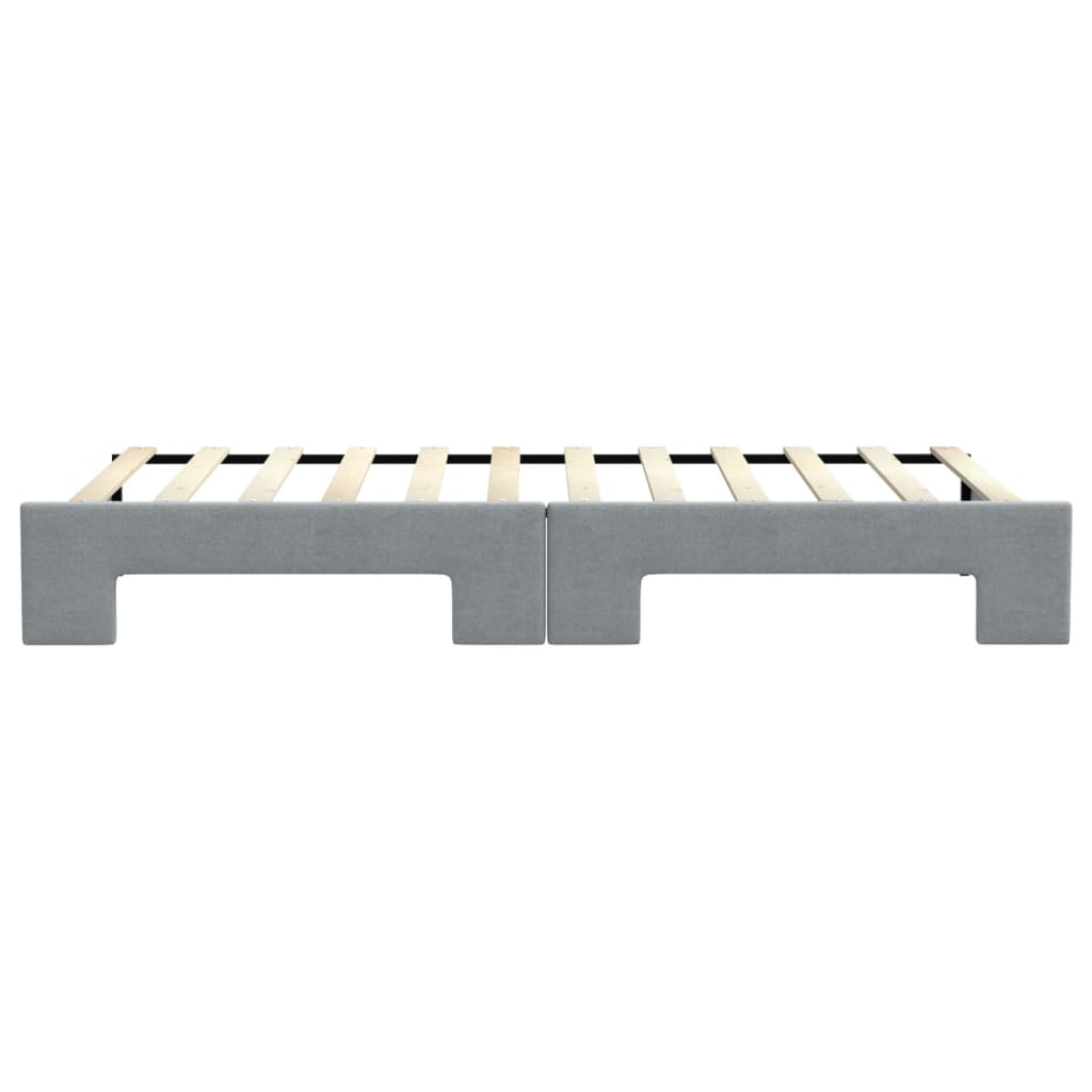 Tagesbett Ausziehbar Hellgrau 90x200 cm Stoff