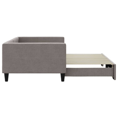 Tagesbett Ausziehbar Taupe 100x200 cm Stoff