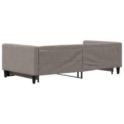 Tagesbett Ausziehbar Taupe 100x200 cm Stoff