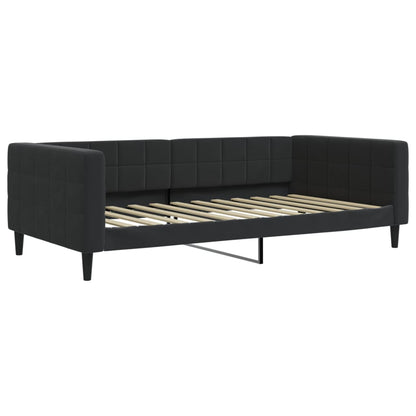Tagesbett mit Matratze Schwarz 100x200 cm Samt