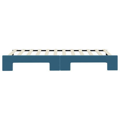 Tagesbett Ausziehbar Blau 90x200 cm Samt