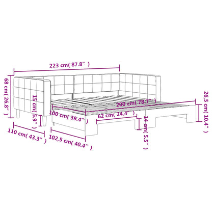 Tagesbett Ausziehbar Gelb 100x200 cm Samt