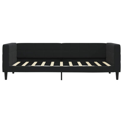 Tagesbett Ausziehbar Schwarz 90x190 cm Samt