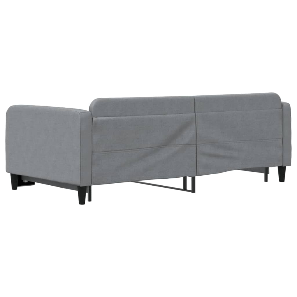 Tagesbett Ausziehbar Hellgrau 100x200 cm Stoff