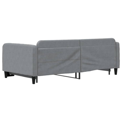 Tagesbett Ausziehbar Hellgrau 100x200 cm Stoff