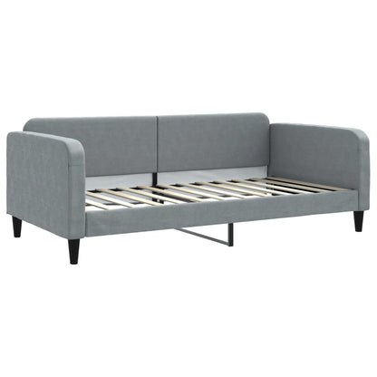 Tagesbett Ausziehbar Hellgrau 100x200 cm Stoff