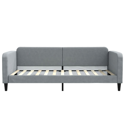 Tagesbett Ausziehbar Hellgrau 100x200 cm Stoff