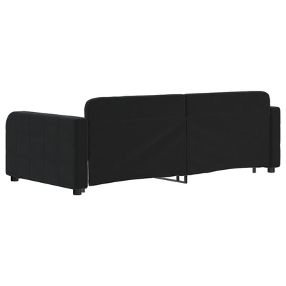 Tagesbett Ausziehbar Schwarz 90x190 cm Samt