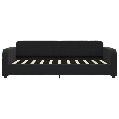 Tagesbett Ausziehbar Schwarz 90x190 cm Samt