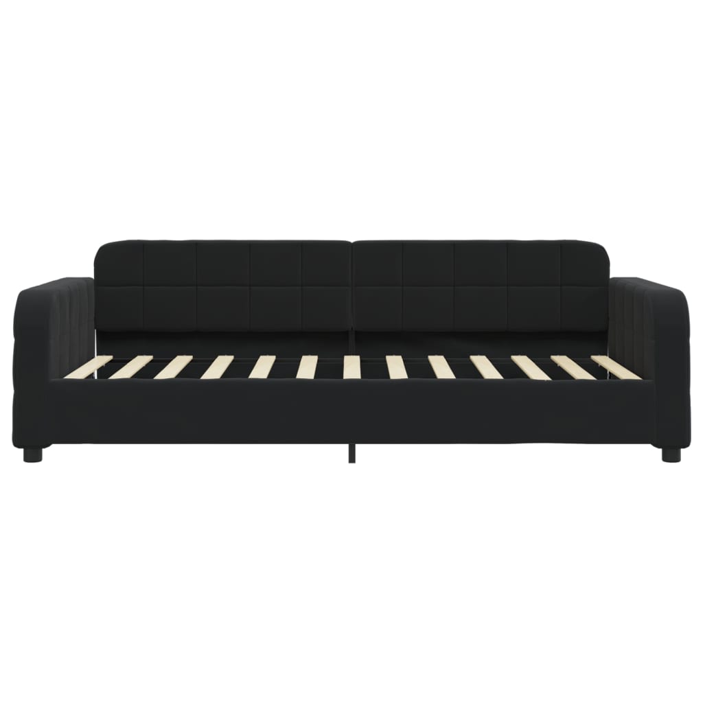 Tagesbett Ausziehbar mit Schubladen Schwarz 80x200 cm Samt