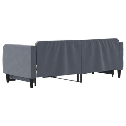 Tagesbett Ausziehbar Dunkelgrau 80x200 cm Samt