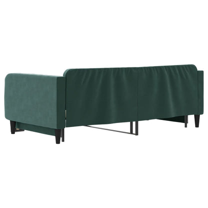 Tagesbett Ausziehbar Dunkelgrün 100x200 cm Samt