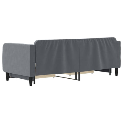 Tagesbett Ausziehbar mit Schubladen Dunkelgrau 80x200 cm Samt