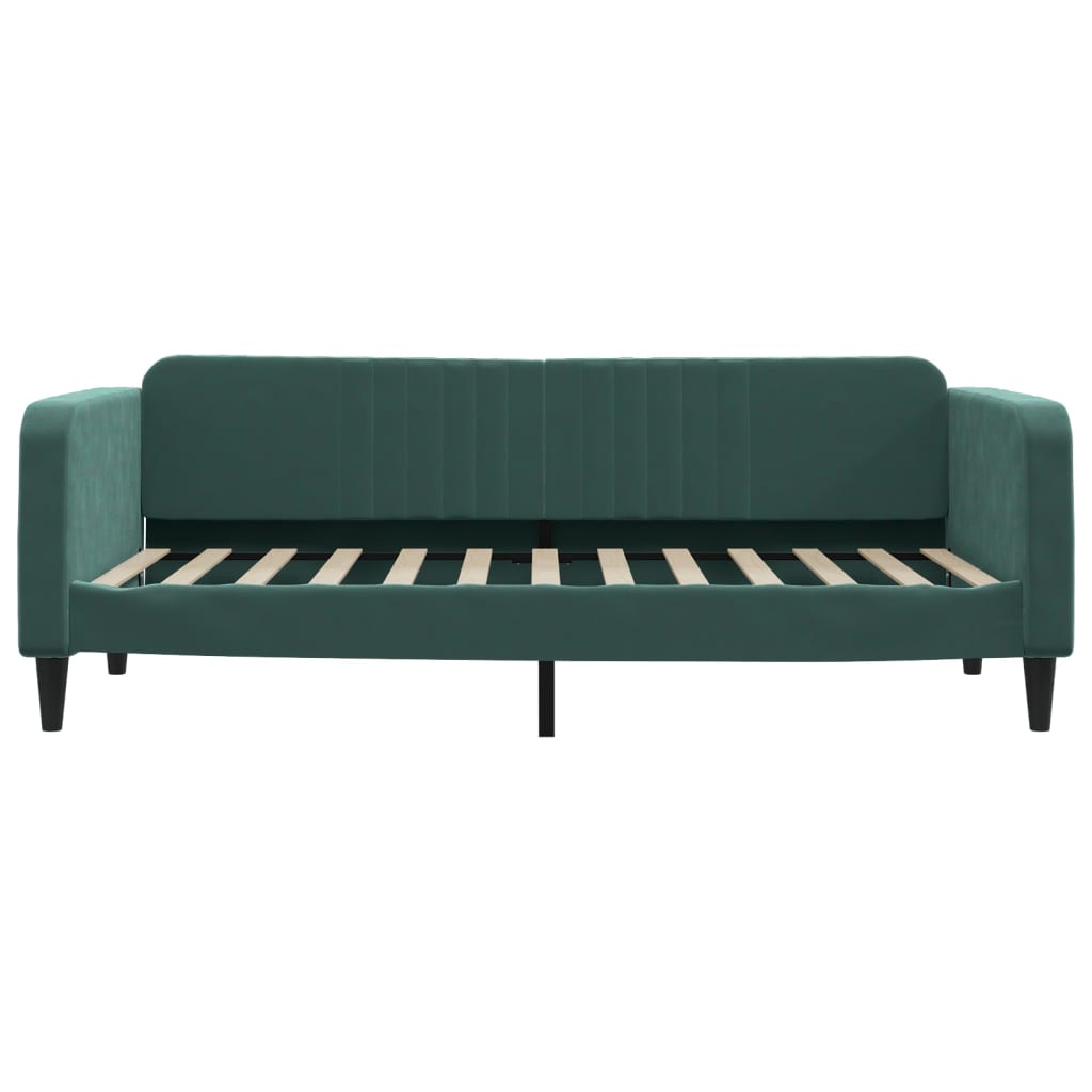 Tagesbett Ausziehbar mit Schubladen Dunkelgrün 100x200 cm Samt